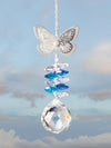 Genuine crystal and silver color metal butterfly suncatcher, DiY kit