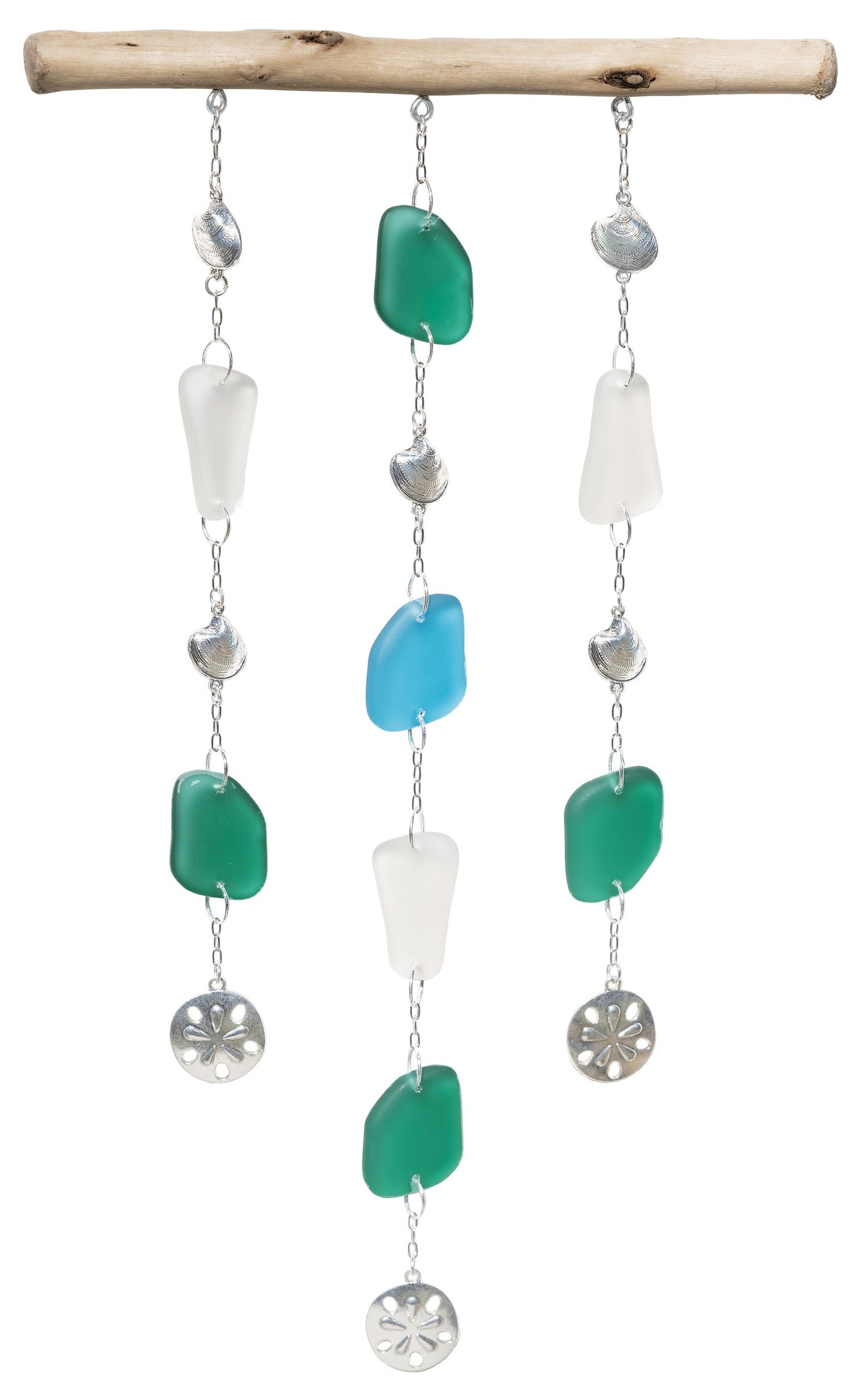 Three Strand Curated Sea Glass Hanging Kit - Silver