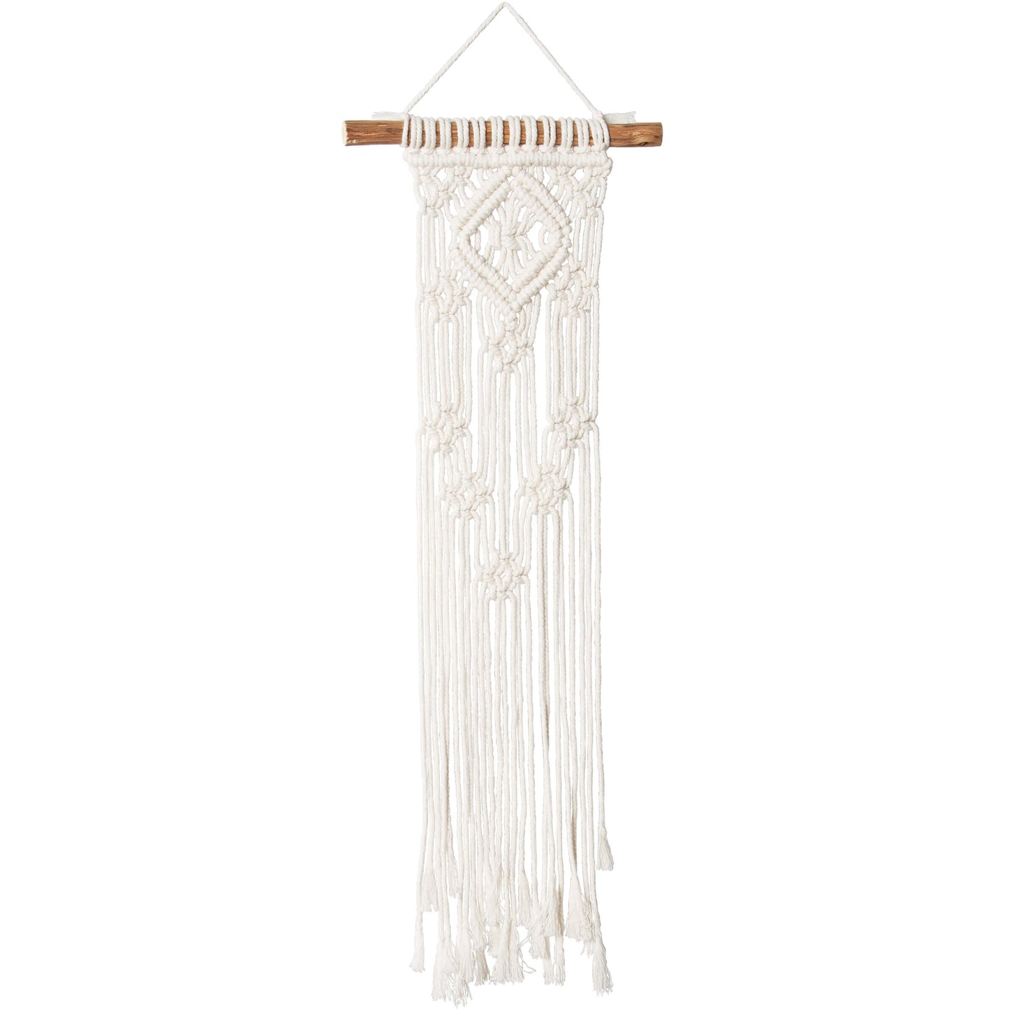 "Lacy Diamonds" design Solid Oak macrame small wall hanging kit