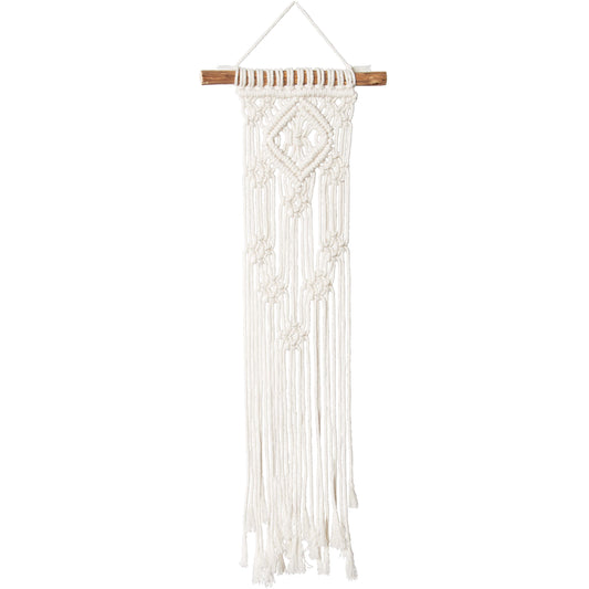 "Lacy Diamonds" design Solid Oak macrame small wall hanging kit