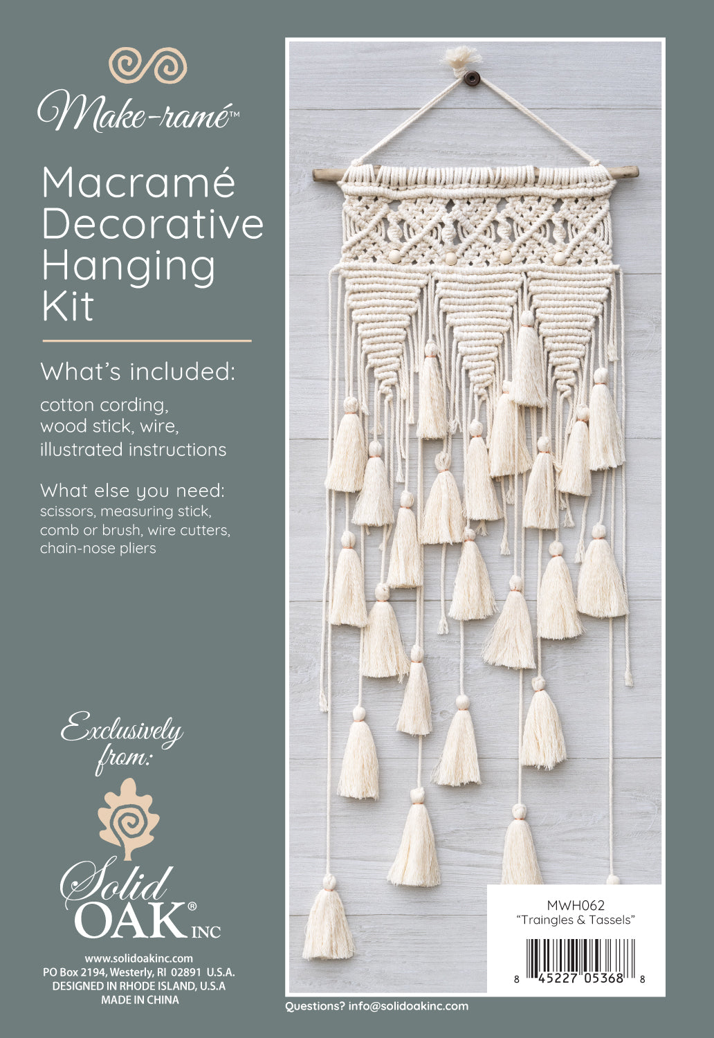 Macrame Decorative Hanging Kit - Triangles & Tassels
