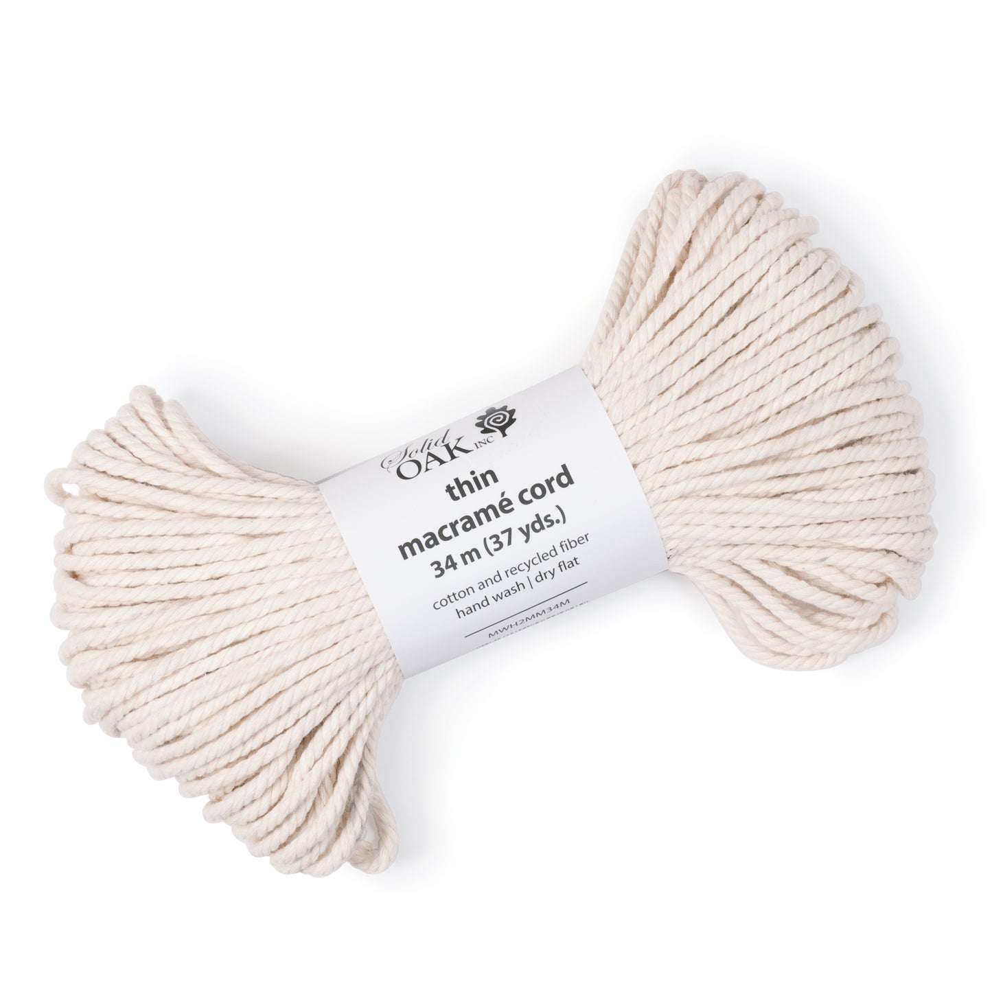 Item five in DIY Macrame kit best sellers bundle: 34 meters skein of 2mm cotton macrame cord