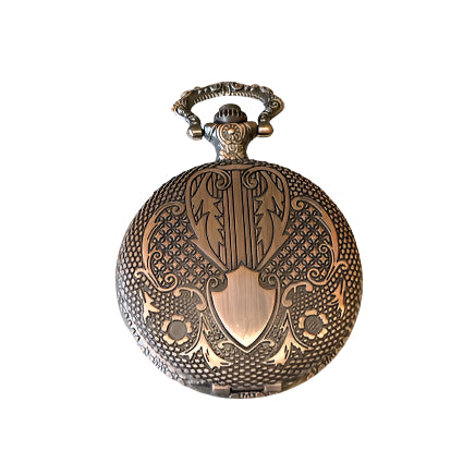 Watch Case Pendant with Black Glass - Copper