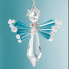Crystal Angel suncatcher made from SOlid Oak crystal biirthstone angel kit for Decmber - turquoise blue