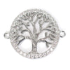 Estrellaª Charm with CZ - Tree of Life - Crystal / Silver