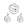 Estrellaª Charms with CZ - Floating Cubes - Crystal / Silver