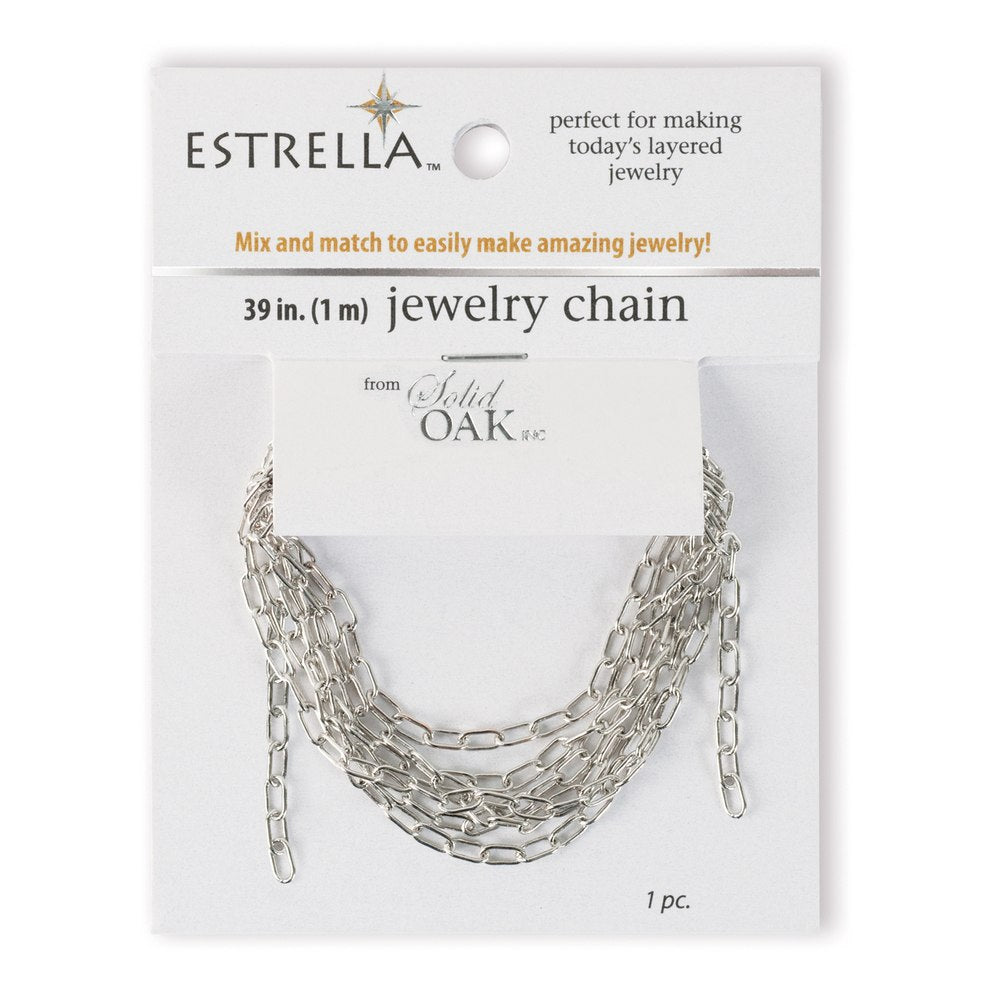 Solid Oak: Estrellaª Jewelry Chain Medium, Elongated Oval Links