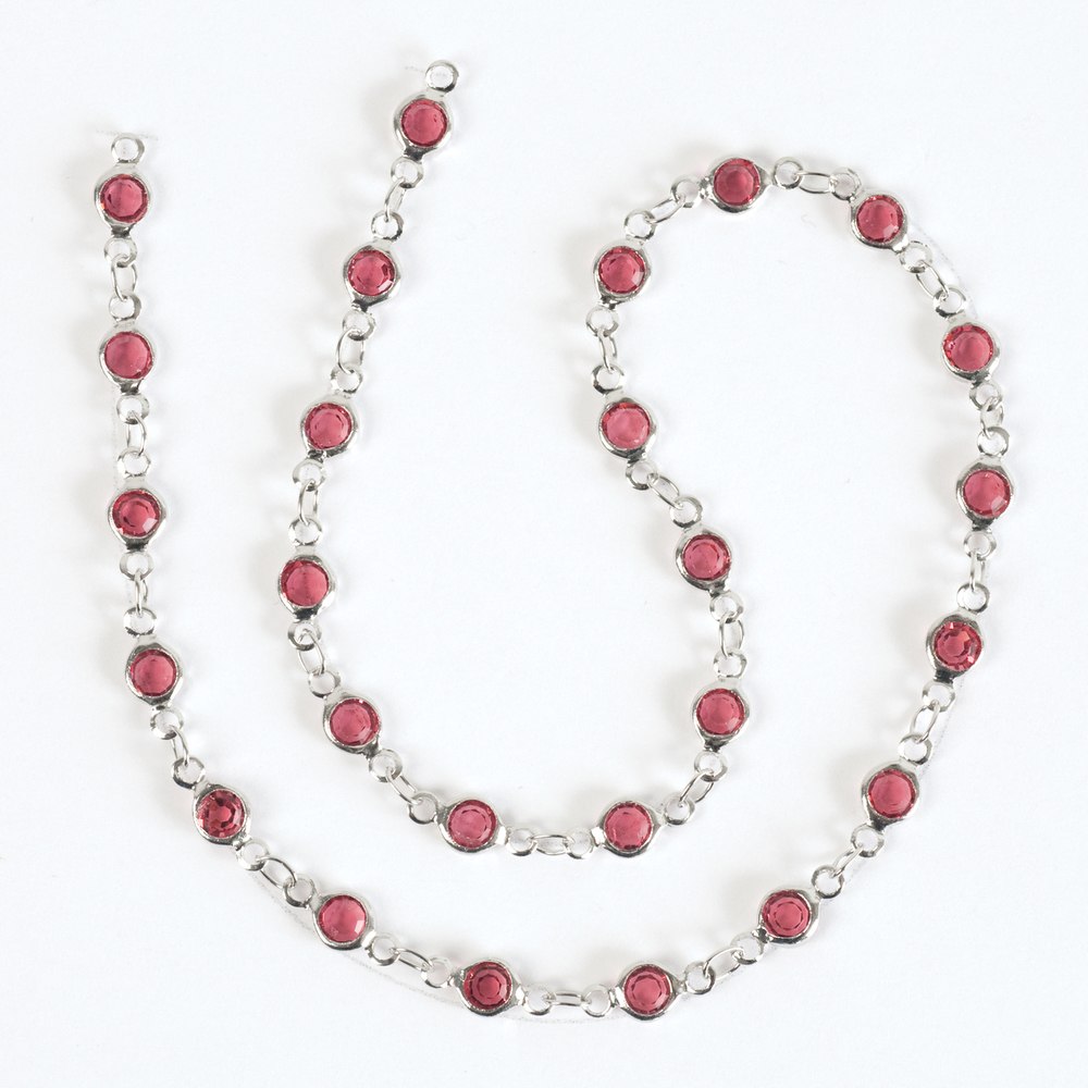 Estrellaª Linked Crystals Chain - small, rose/silver
