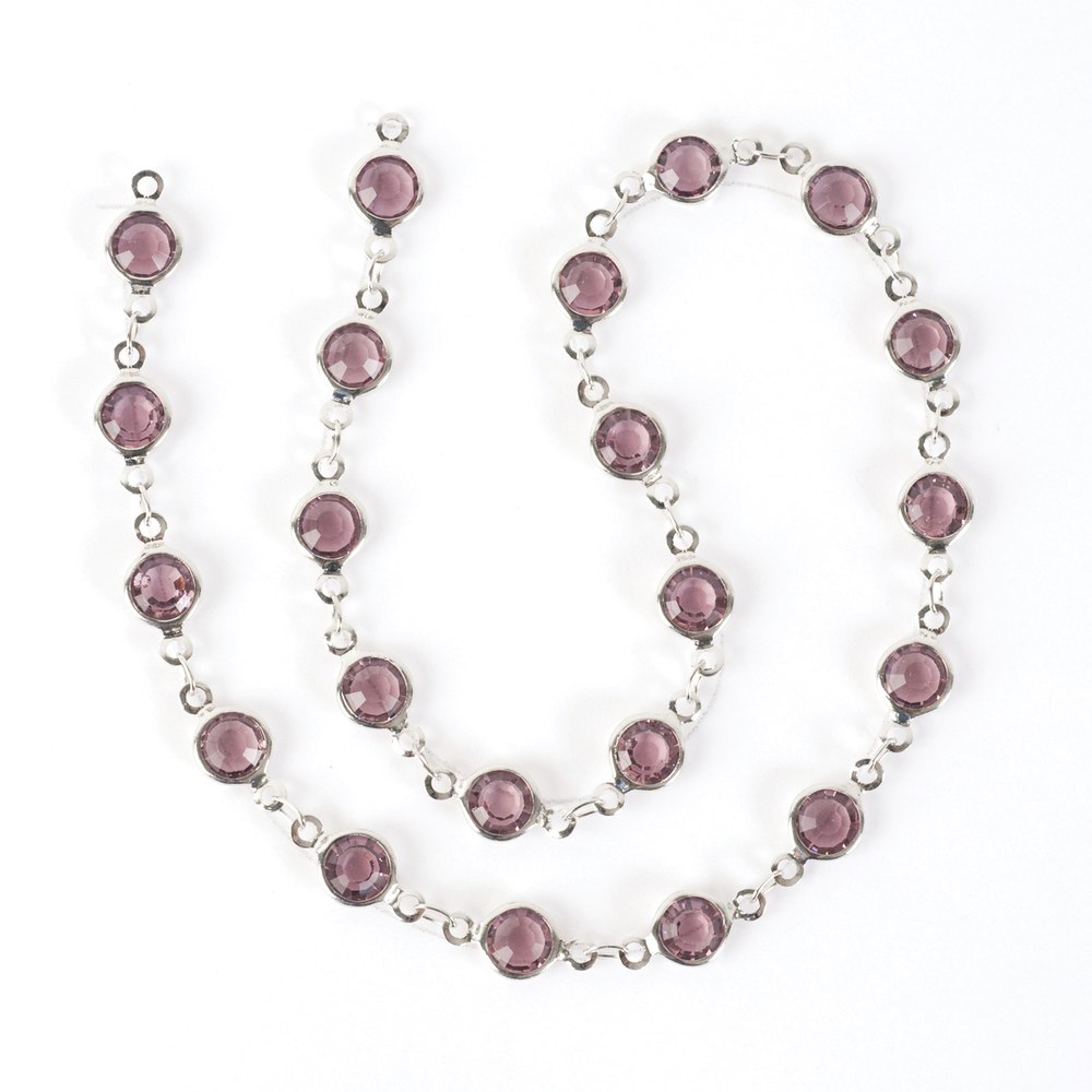 Estrellaª Linked Crystals Chain - medium, lt. amethyst/silver