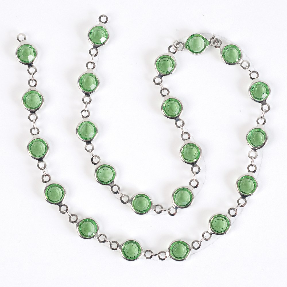 Estrellaª Linked Crystals Chain - medium, peridot/silver