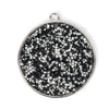 Estrellaª Premium Jewelry Pendant - round pave disc, black / silver