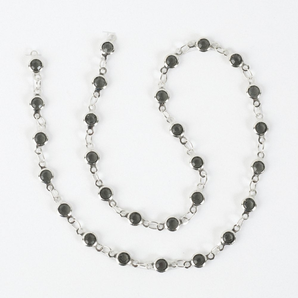 Estrellaª Linked Crystals Chain - small, smoke/silver