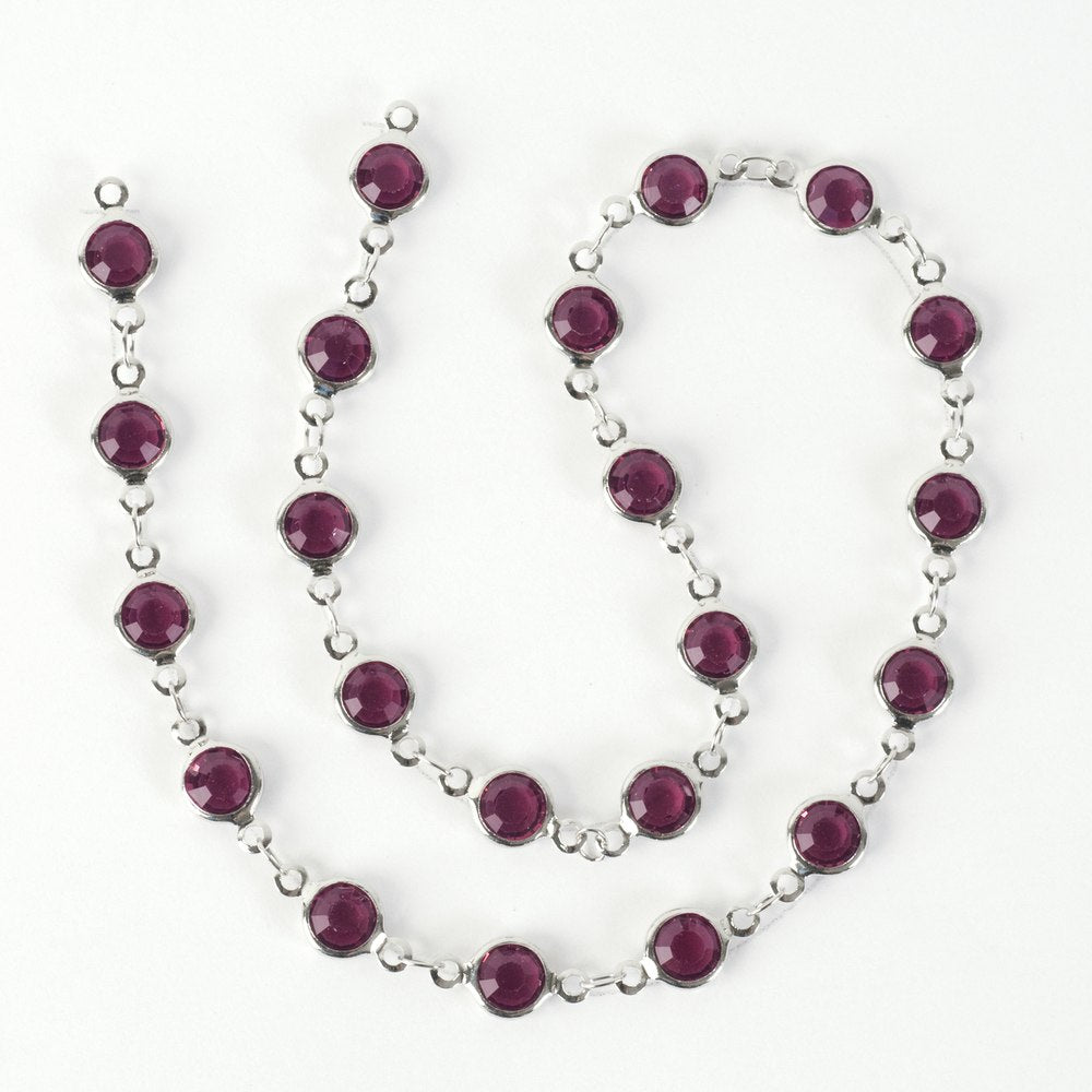 Estrellaª Linked Crystals Chain - medium, amethyst/silver