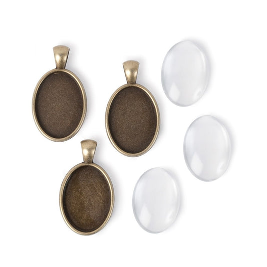 25x18mm Oval - Antiqued Imitation Gold