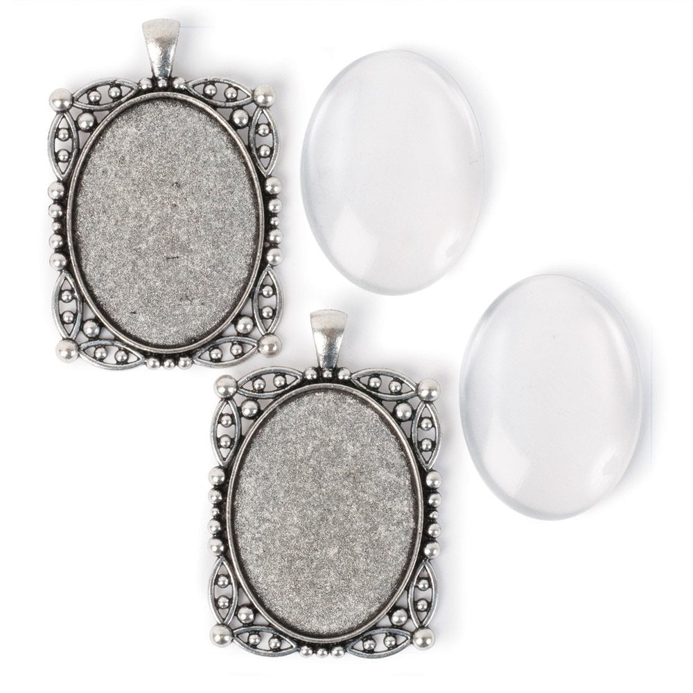 40x30mm Oval with Decorated Trim