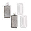 38x19mm Rectangle - Antiqued Imitation Silver
