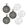 Picture Frame Pendants 25mm Round - Antiqued Imitation Silver, set of three