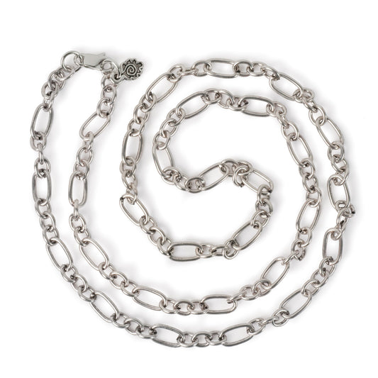 Large Link Chain 24'' Necklace - Antiqued Imitation Silver