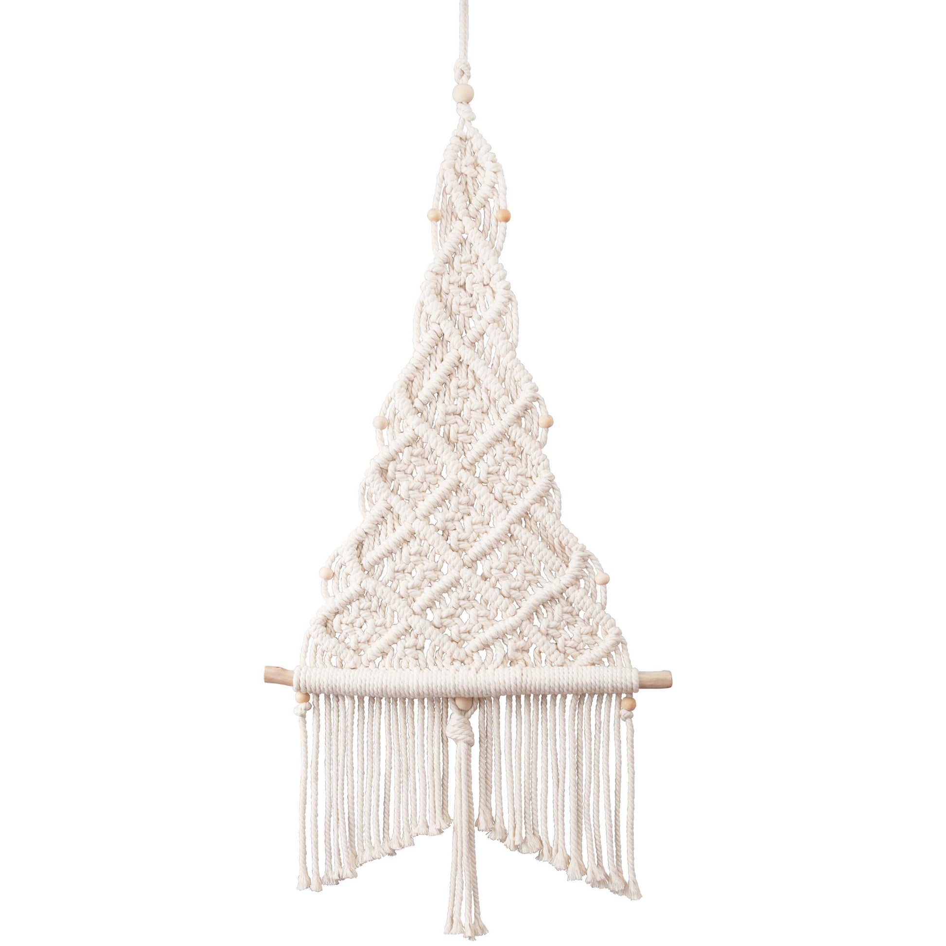 Solid Oak DIY macrame kit - Christmas Tree on white background