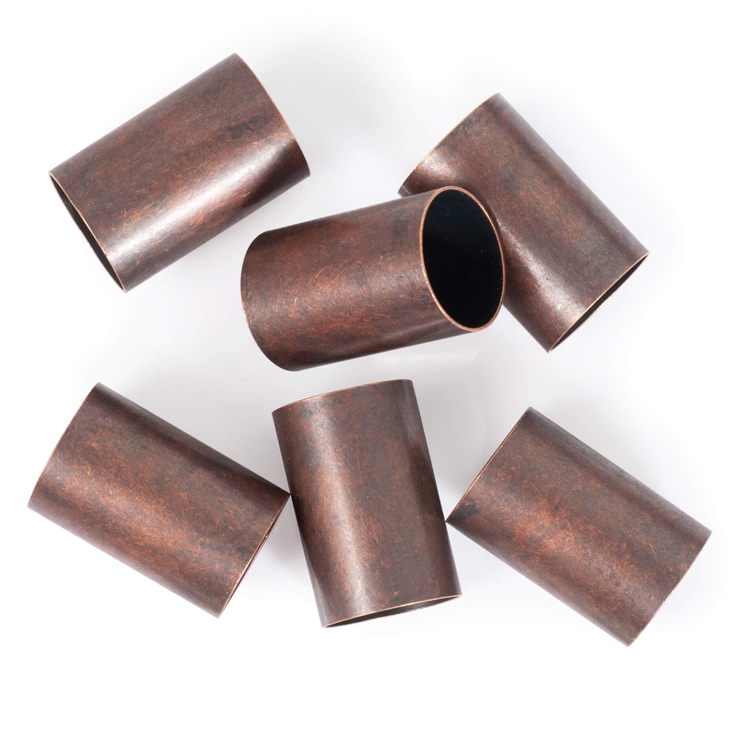 Antiqued coppery finish metal tubes from Solid Oak