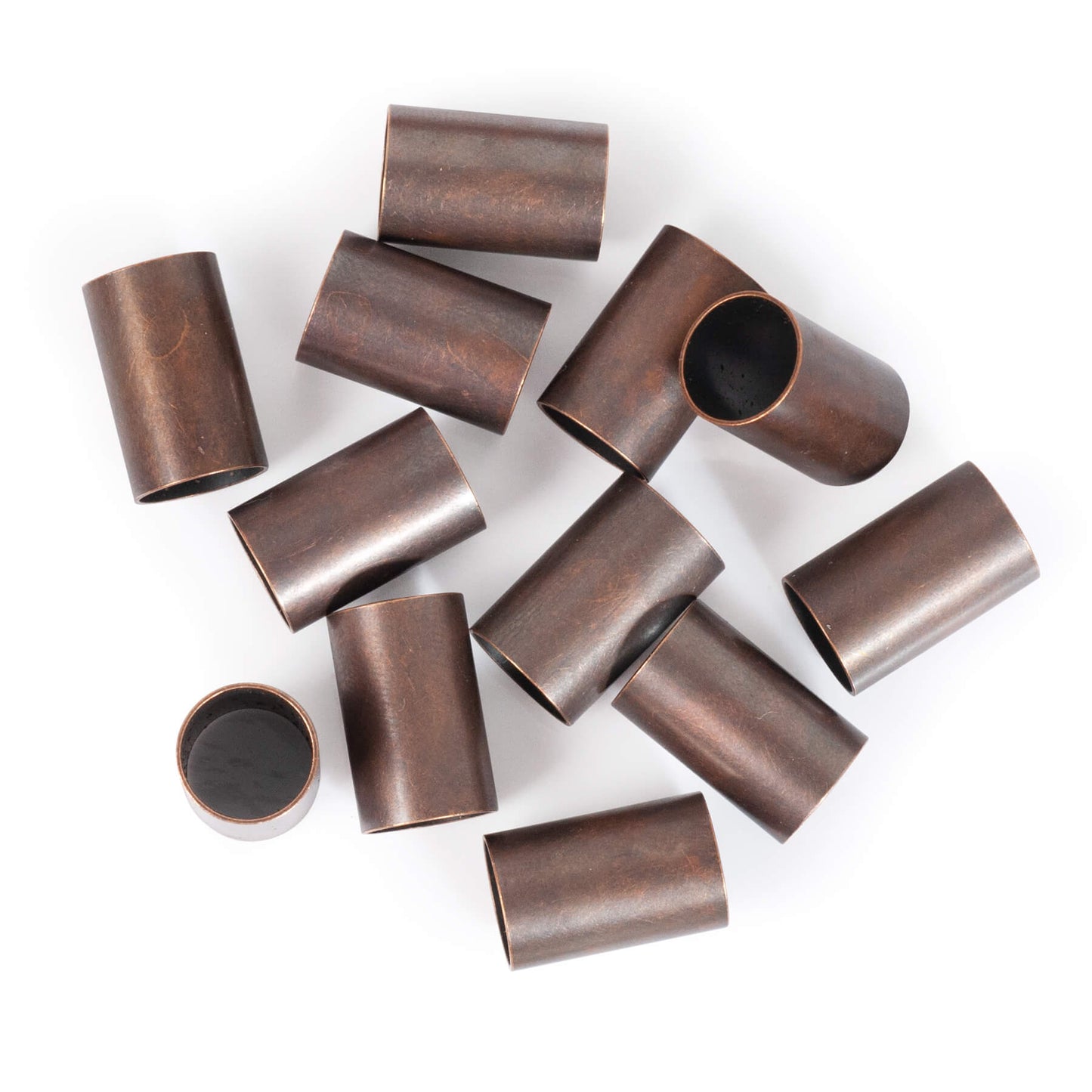 coppery finish metal tubes from Solid Oak for macrame - small size