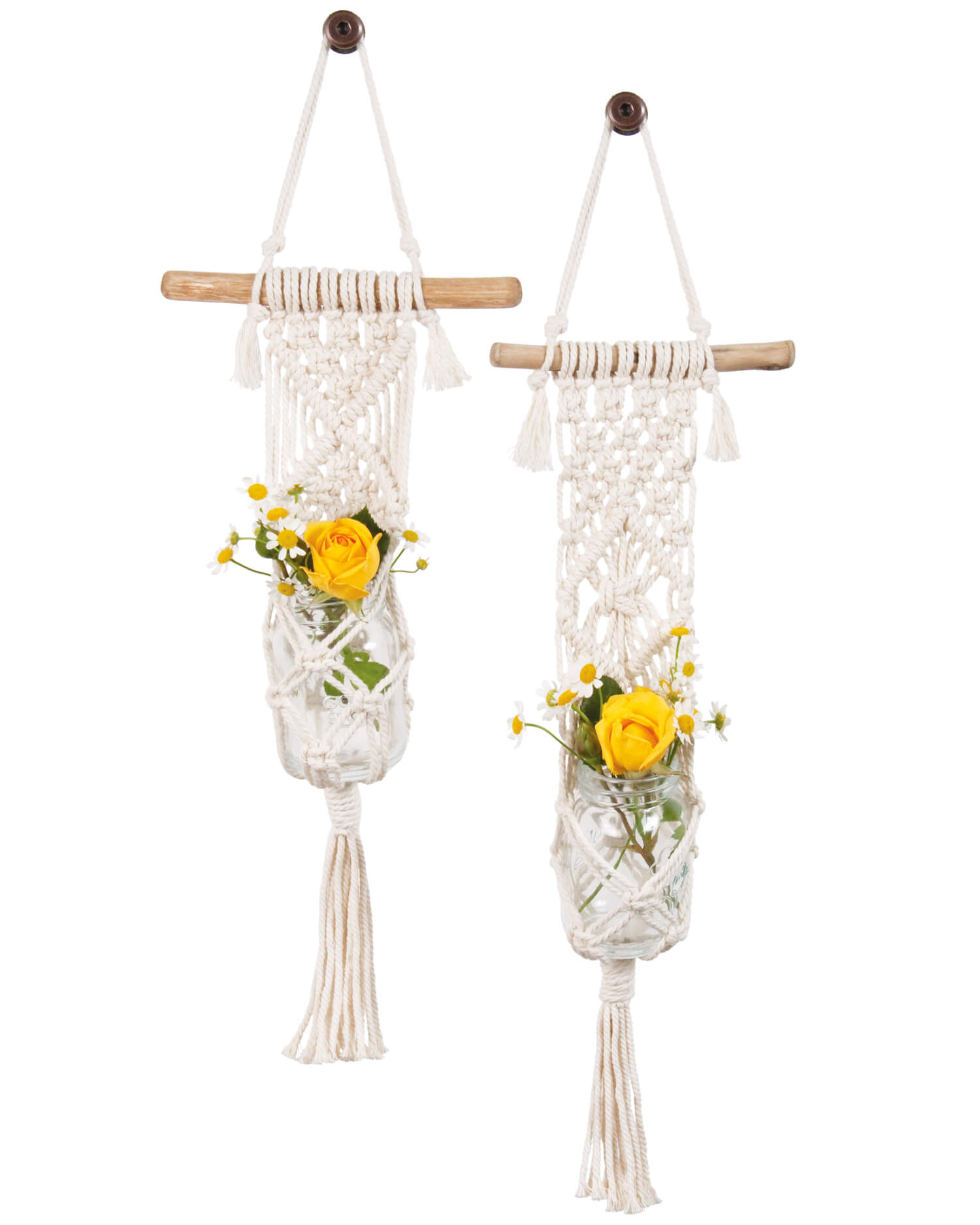 plant hanger macrame patterns Solid Oak Mini Plant Hangers Macrame