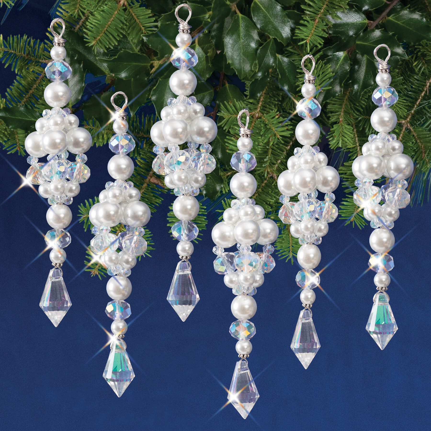 Beaded Ornament Kit: Crystal Ice Drops Solid Oak