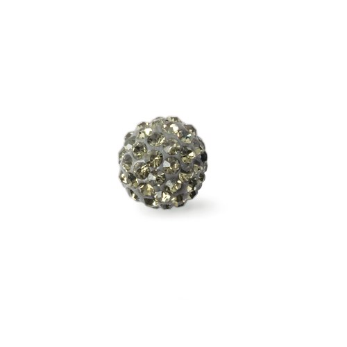 Shambala rhinestone bead - smoke 10mm