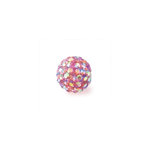 Shambala rhinestone bead - pink AB 10mm