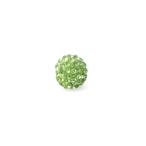 Shambala rhinestone bead - peridot 10mm