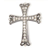 Shambala rhinestone charm - Gothic cross - gunmetal/crystal