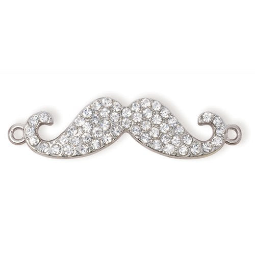 Shambala rhinestone charm - mustache