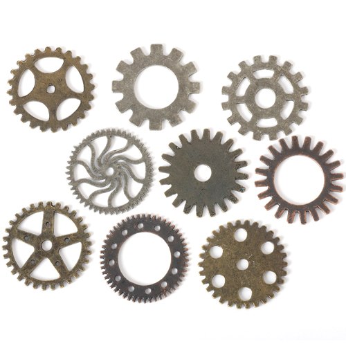steel gears Steampunk Metal Accents 9/Pkg Gears