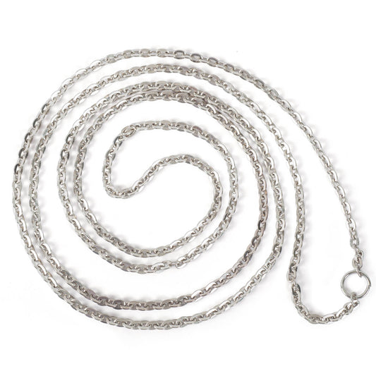Solid Oak jewelry chain, "tiny link" style in imitation solver. One meter (about 39 inches) to use in DIY jewelry making.