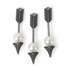 Arrow Charms w/ Glass Pearl Beads - Set of Three