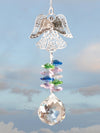 Angel design suncatcher, DIY kit with crystal beads and silvery finish metal parts.