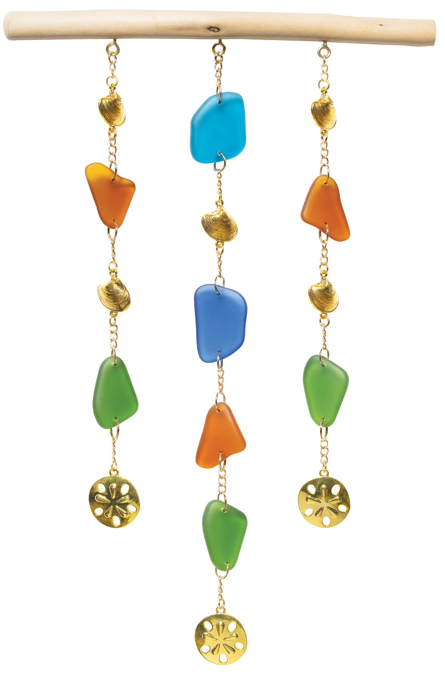 Three Strand Curated Sea Glass Hanging Kit - Gold