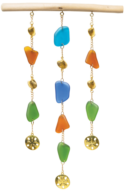 Three Strand Curated Sea Glass Hanging Kit - Gold