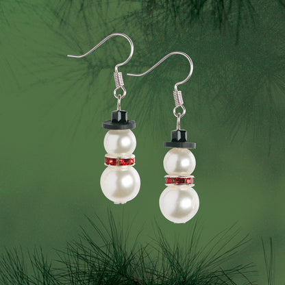 Nostalgic Christmas™ Earrings Kit - Pearl Snowman