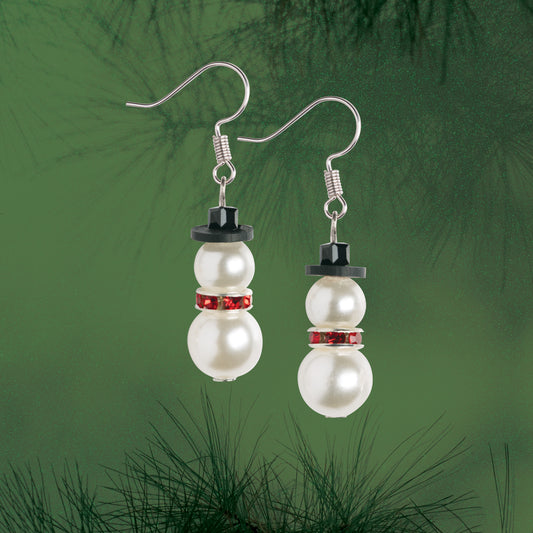 Nostalgic Christmas™ Earrings Kit - Pearl Snowman