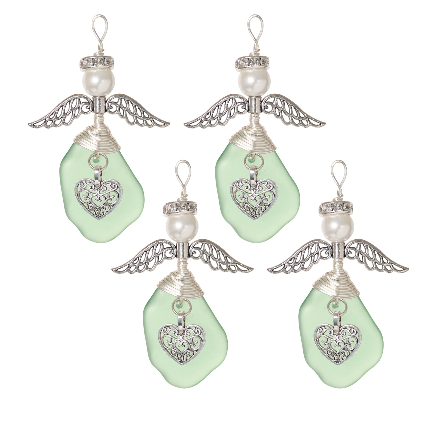 Sea Glass Angel Ornament Kit - Light Green