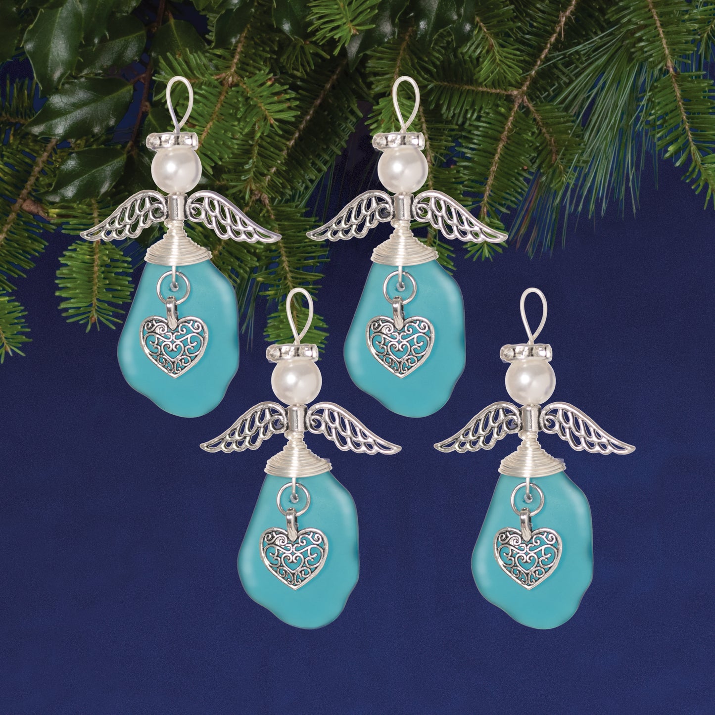 Sea Glass Angel Ornament Kit - Turquoise