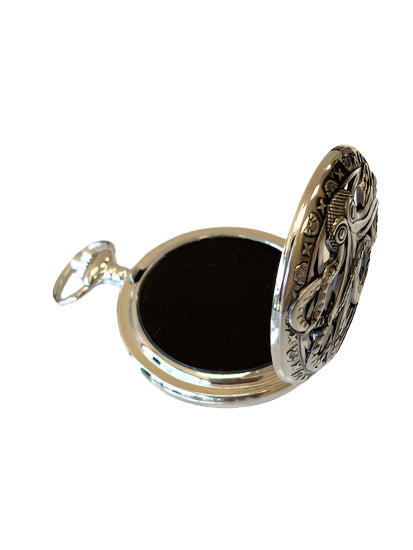 Watch Case Pendant with Black Glass - Octopus