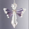 Crystal Angel ornament made from Solid Oak, Inc. DIY amethyst purple February birthstone angel kit.