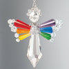 Rainbow crystal angel sun catcher, made from Solid Oak DIY kit