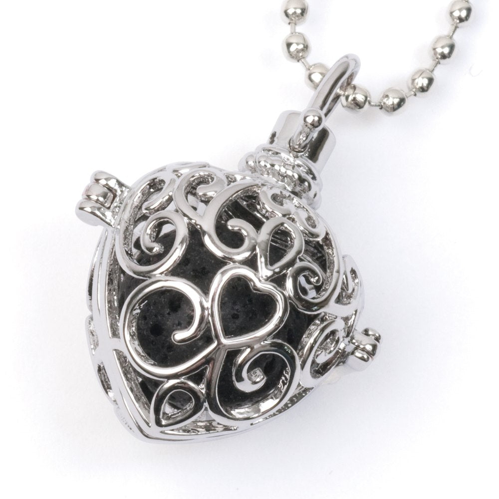 Stone Heart Locket Necklace