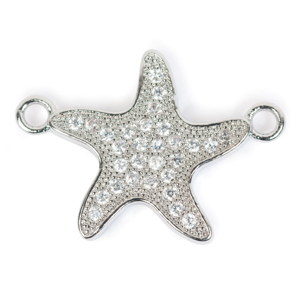 Estrellaª Charm with CZ - Starfish - Crystal / Silver