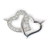 Estrellaª Charm with CZ - Double Heart - Crystal / Silver