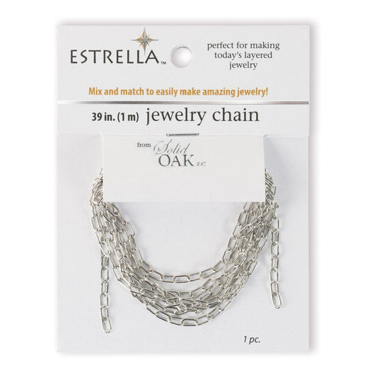 Estrellaª Jewelry Chain - medium, elongated oval links, silver color