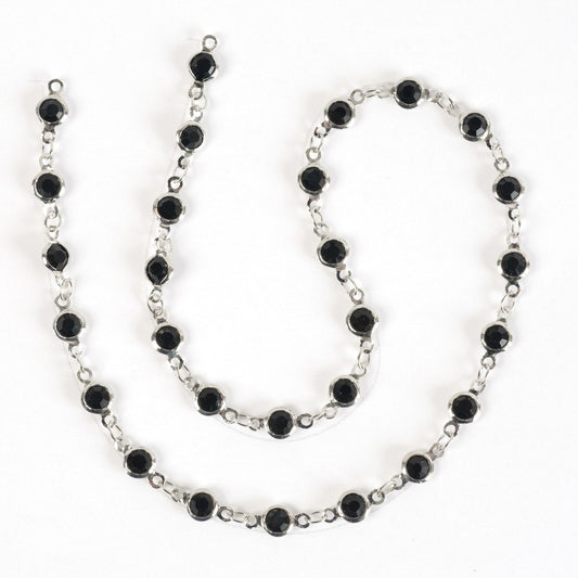 Estrellaª Linked Crystals Chain - small, black/silver